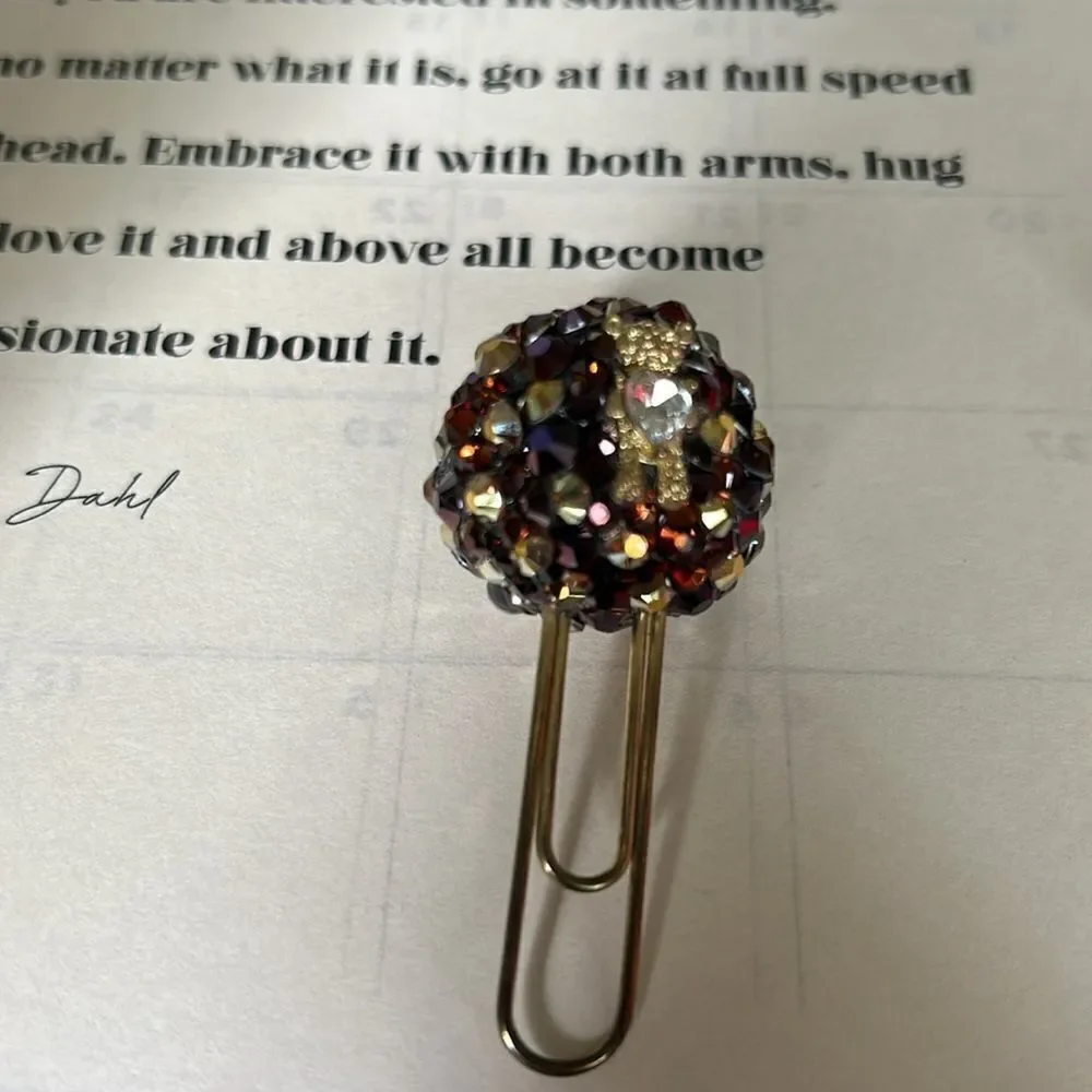 Charm clip crystals and teddy bear design round NWT